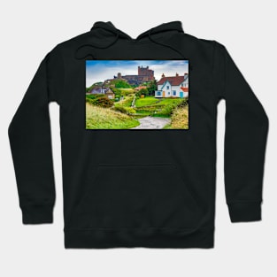 View of Bamburgh village and castle, Northumberland, UK Hoodie